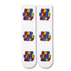 Bad Vibes Only Socks! Featuring playful, comic-style lettering in red, blue, and yellow,