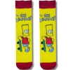 Yellow Bart Simpson skateboard crew socks with red top and cartoon character design
