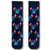 Blue Stitch cartoon pattern crew socks with navy background and cute blue character print