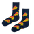 Cheesy Pizza Slice Socks! These black crew socks feature a playful design of melting pepperoni pizza slices that are perfect for foodies