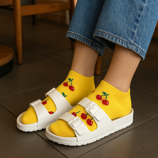 Cherry Pop AnkleYellow Socks