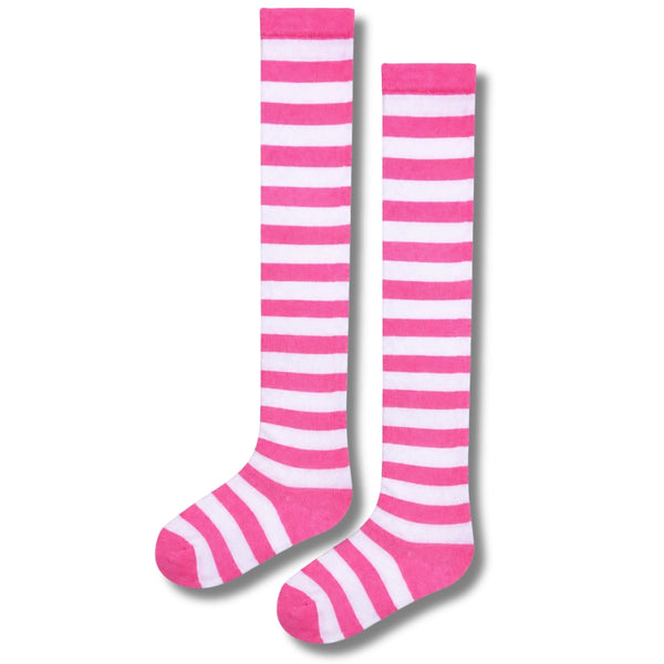 Pink & White Striped Knee High