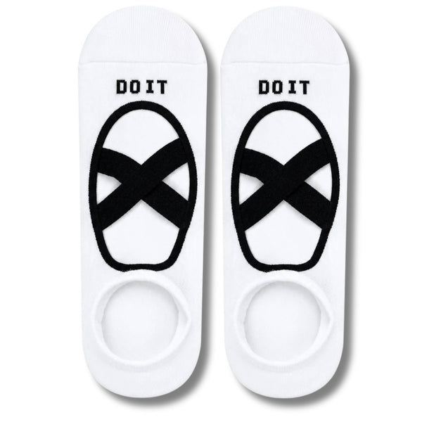 DO IT White Pilates Grip Socks