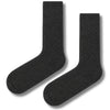 Dark Grey Ribbed Crew Wool Socks