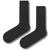 Dark Grey Ribbed Crew Wool Socks