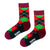 Happy Argyle Crew Socks. With striking red, green, black, and maroon diamond patterns, these socks add classic charm to any look.