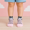 Pink panda Hello Good Friends ankle socks for kids aged 3–5 years