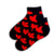 Maple Leaf Black Ankle Socks featuring a striking red maple leaf pattern