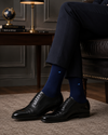 Premium Navy Blue Formal Socks with Triangle Logo