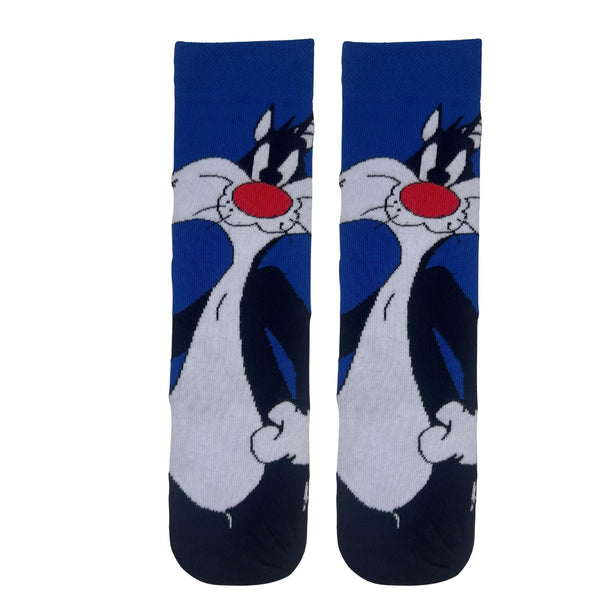 Sylvester the Cat Socks! Featuring the mischievous red-nosed feline from Looney Tunes