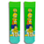 Bright green crew socks featuring Homer, Marge, Bart, Lisa and Maggie Simpson stacked vertically