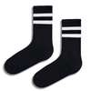 Black Athletic Stripe Crew Socks