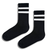 Black Athletic Stripe Crew Socks