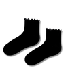 Black Ruffle Ribbed Socks