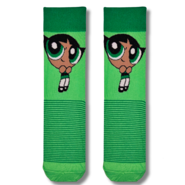 Green ButterCup Crew Socks