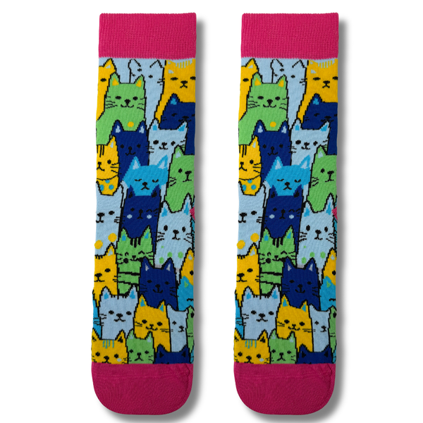 Colorful Cartoon Cat Socks