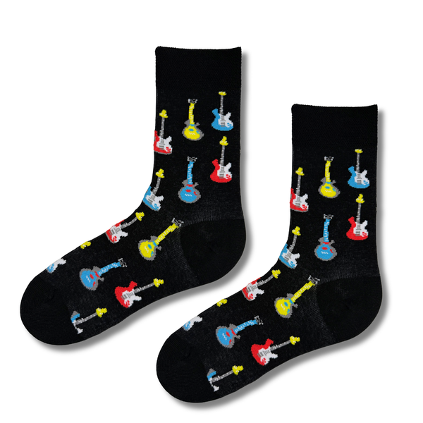 Colorful Guitar Pattern Crew Socks