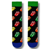 Rolling Tongue Patterned Black Socks