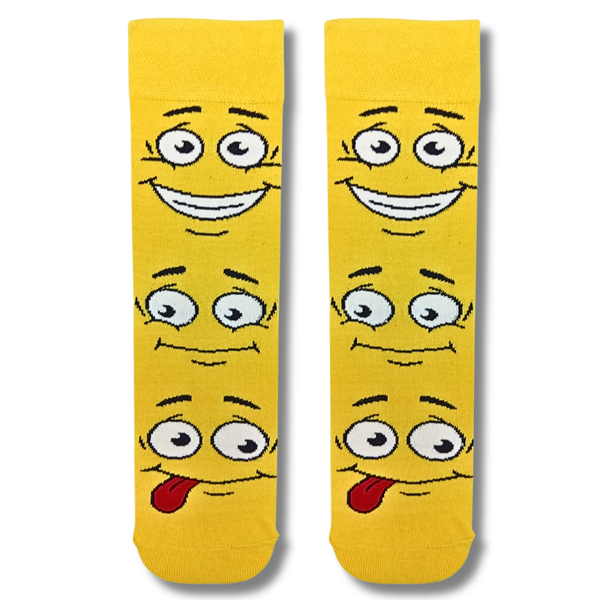 Crazy Faces Yellow Socks