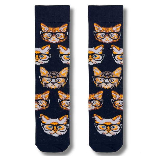 Cool Cat With Glasses Socks