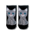 Cute Grey Cat Ankle Socks