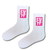 F*ck It Pink White Crew Socks