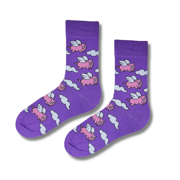 Flying Pig Pattern Socks