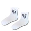 French Bulldog White Crew Socks