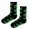 Green Leaf Black Crew Socks