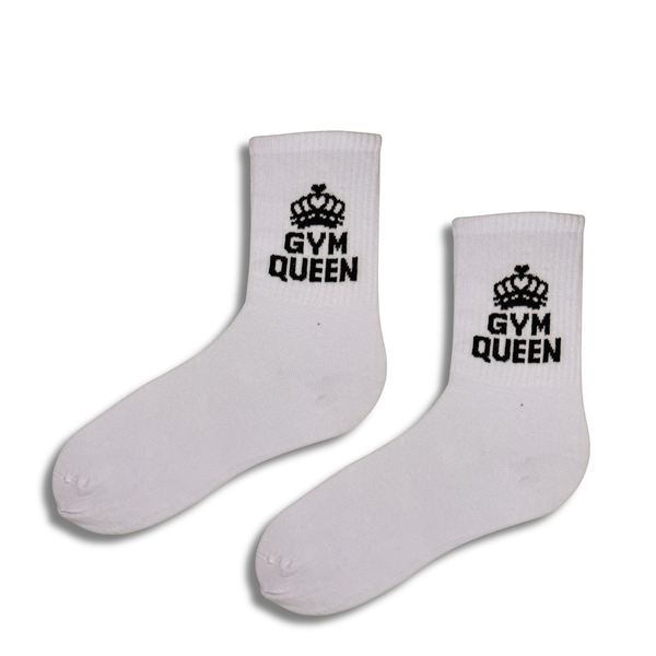 Gym Queen White Crew Socks