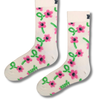 Happy Pink Flower Crew Socks