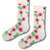 Happy Pink Flower Crew Socks