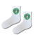 No Woman No Cry Coffee Logo White Crew Socks