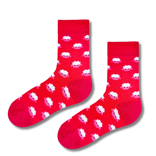 Pink Sheep Pattern Socks