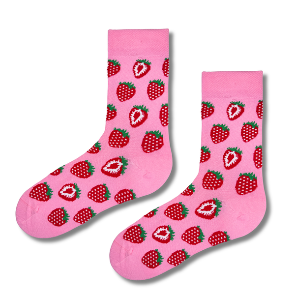 Pink Strawberry Patterned Socks