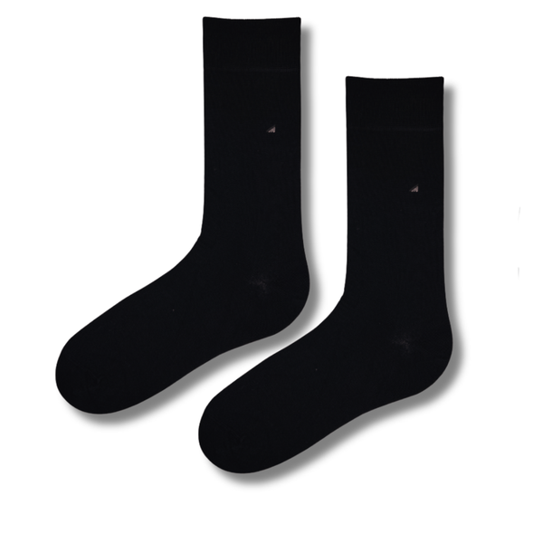 Premium Black Formal Socks with Triangle Logo