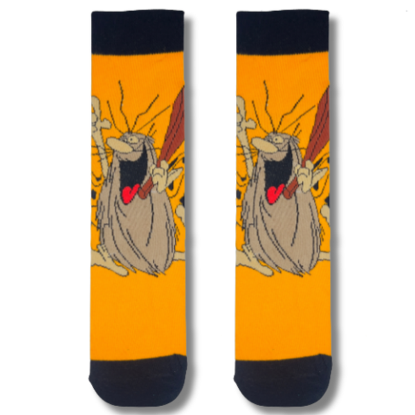 Primitive Caveman Cartoon Crew Socks