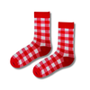 Red Gingham Checkered Socks