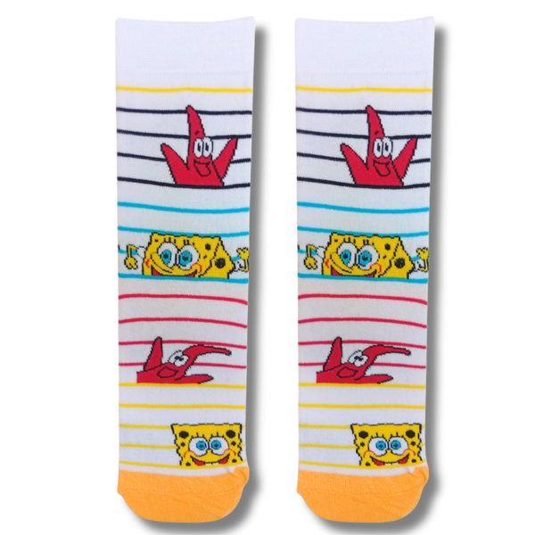 SpongeBob & Patrick Striped Crew Socks