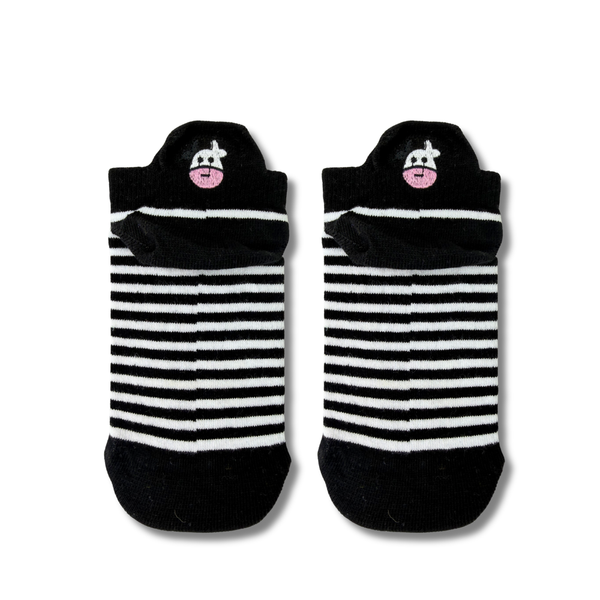Striped Cow Ankle Socks