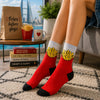 Colorful food-themed socks collection featuring fries, burgers, chips, soda, and candy designs – unisex Egyptian cotton socks by Socks Store