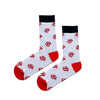 Crew socks with rock and roll tongue design