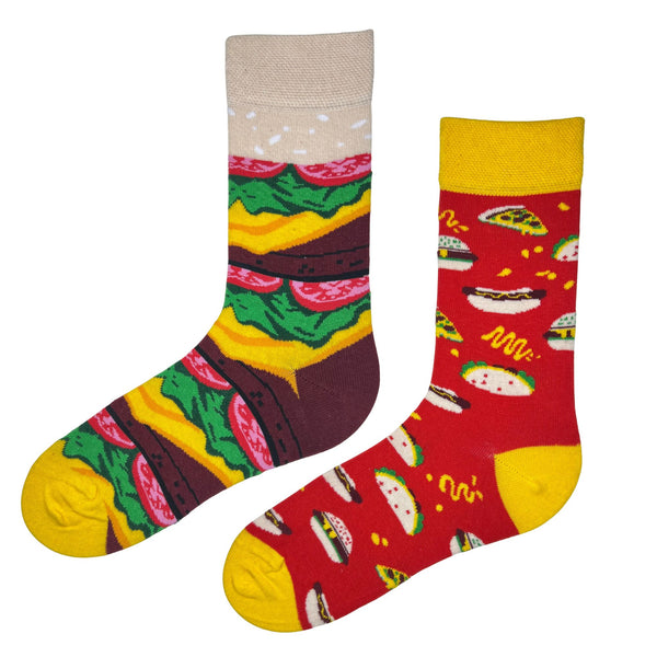 Burger &amp; Snacks Mismatched Foodie Socks