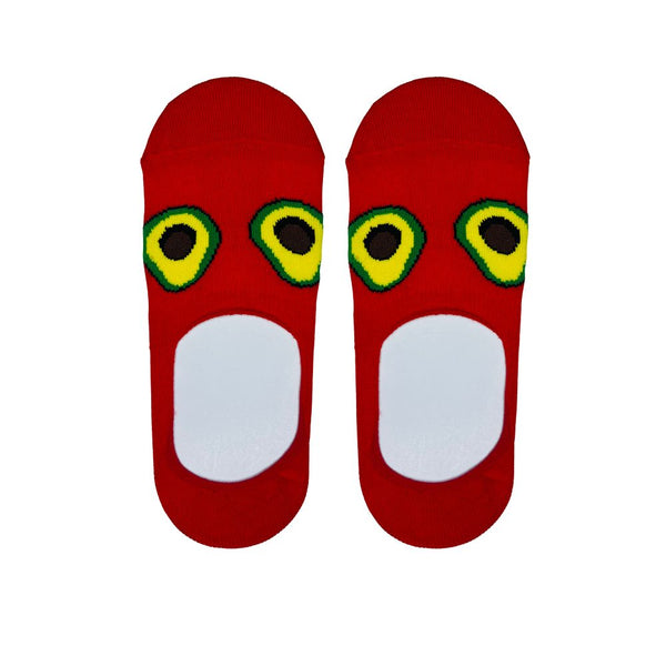  Avocado Invisible Red Socks featuring a playful avocado pattern