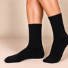 Classic plain black ribbed crew socks
