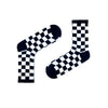 Classic Checkerboard Socks. Featuring bold black and white squares in a retro racing-inspired design, these unisex socks add edge to any outfit.