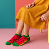 Watermelon &amp; Stripes Green Ankle Socks