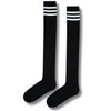 Black Over-the-Knee Socks with White Stripes