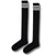 Black Over-the-Knee Socks with White Stripes