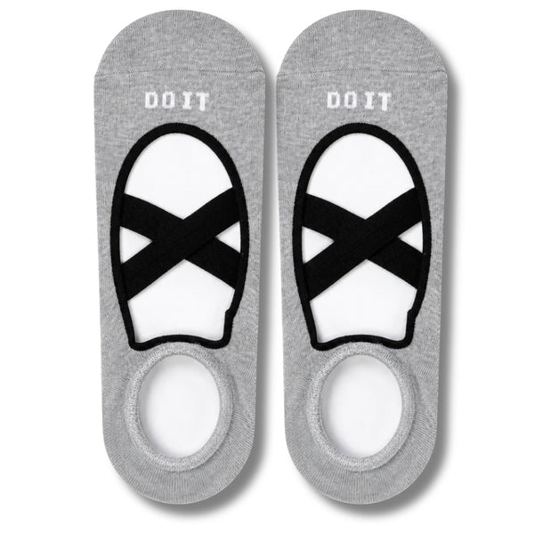 DO IT Gray Pilates Grip Socks